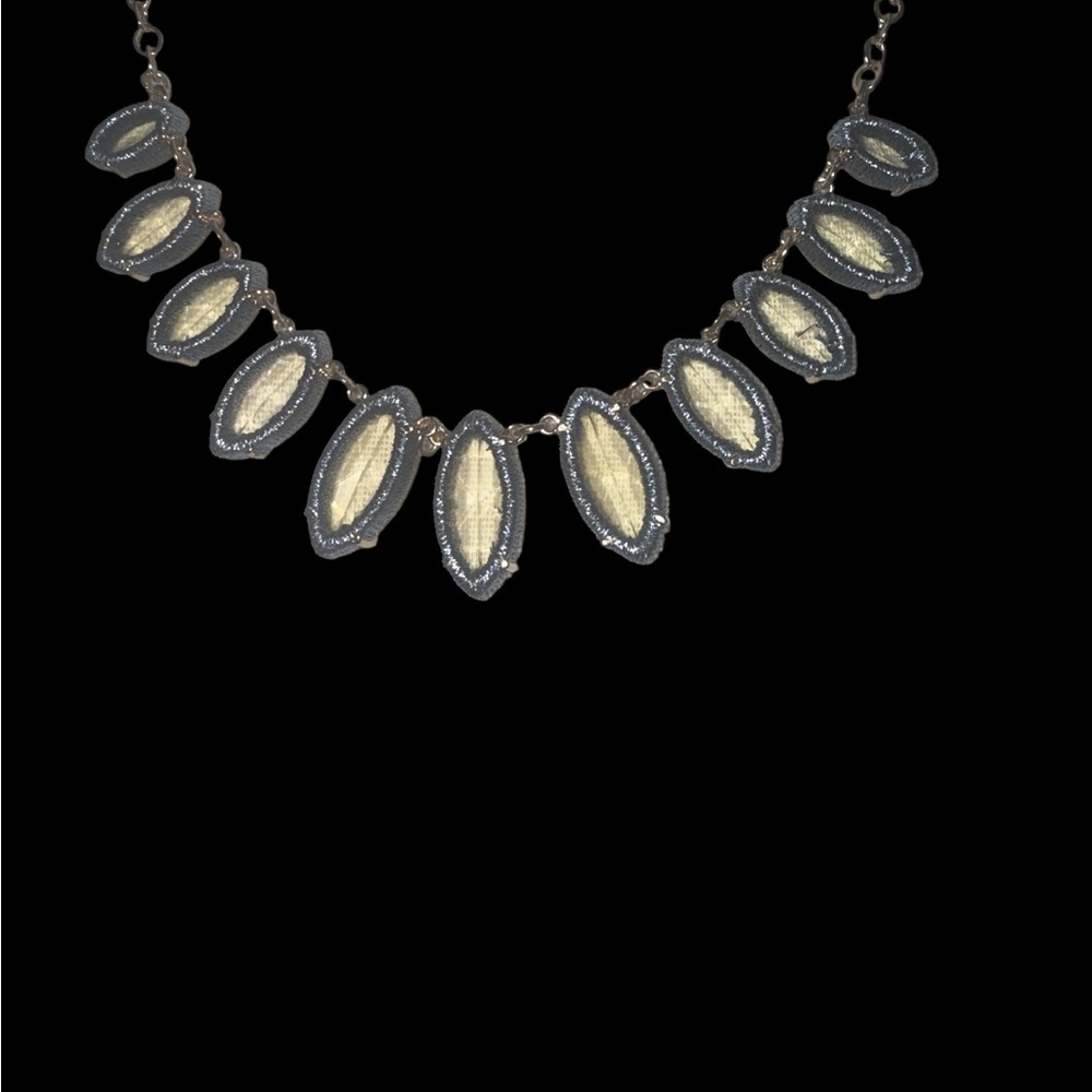 💫 INC Gold & Blue Oval Necklace w/ Yellow Stones – Sophisticated Chic